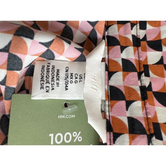 H&M Womens Geometric Print  stain Wrap Dress Size Large new - Picture 5 of 7